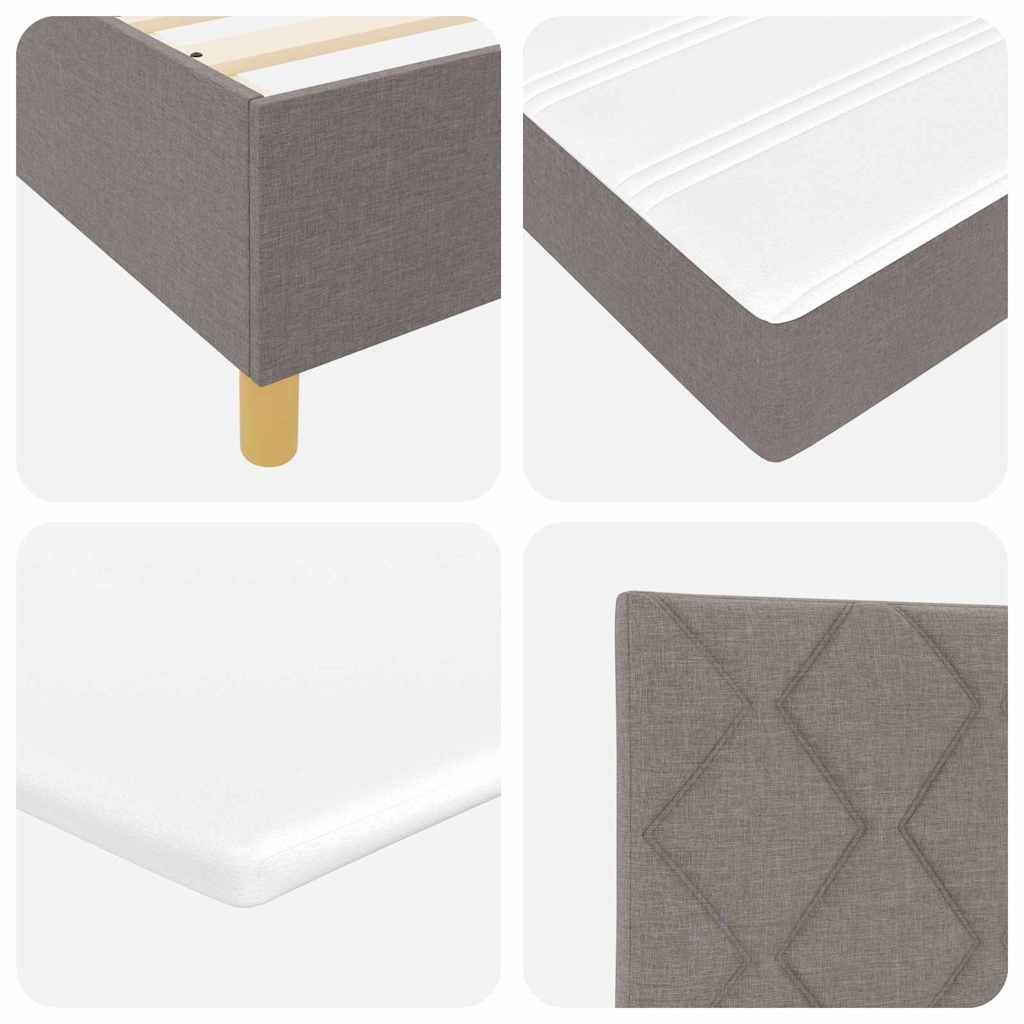 vidaXL LED Κρεβάτι με βάθρο με κεφαλάρι Taupe 120 x 200 cm ύφασμα