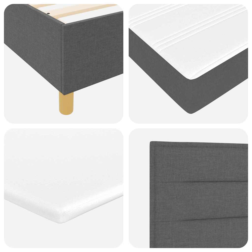 vidaXL Κρεβάτι με ελατήρια με κεφαλάρι Γκρι 90 x 190 cm ύφασμα