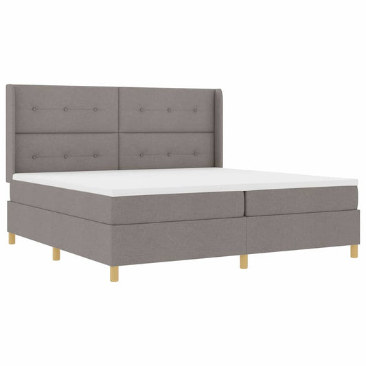 vidaXL Κρεβάτι με ελατήρια με κεφαλάρι Taupe 200 x 200 cm ύφασμα