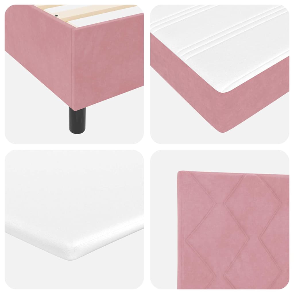 vidaXL Κρεβάτι με ελατήρια με κεφαλάρι Ροζ 90 x 200 cm Βελούδο