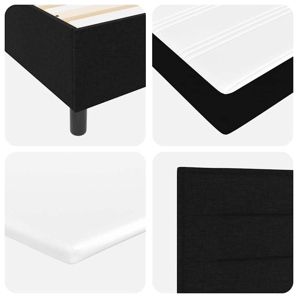 vidaXL Κρεβάτι με ελατήρια με μαξιλάρι Μαύρο 90 x 200 cm ύφασμα