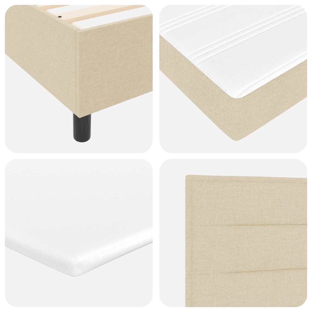vidaXL Κρεβάτι με ελατήρια με μαξιλάρι Κρεμ 100 x 200 cm ύφασμα