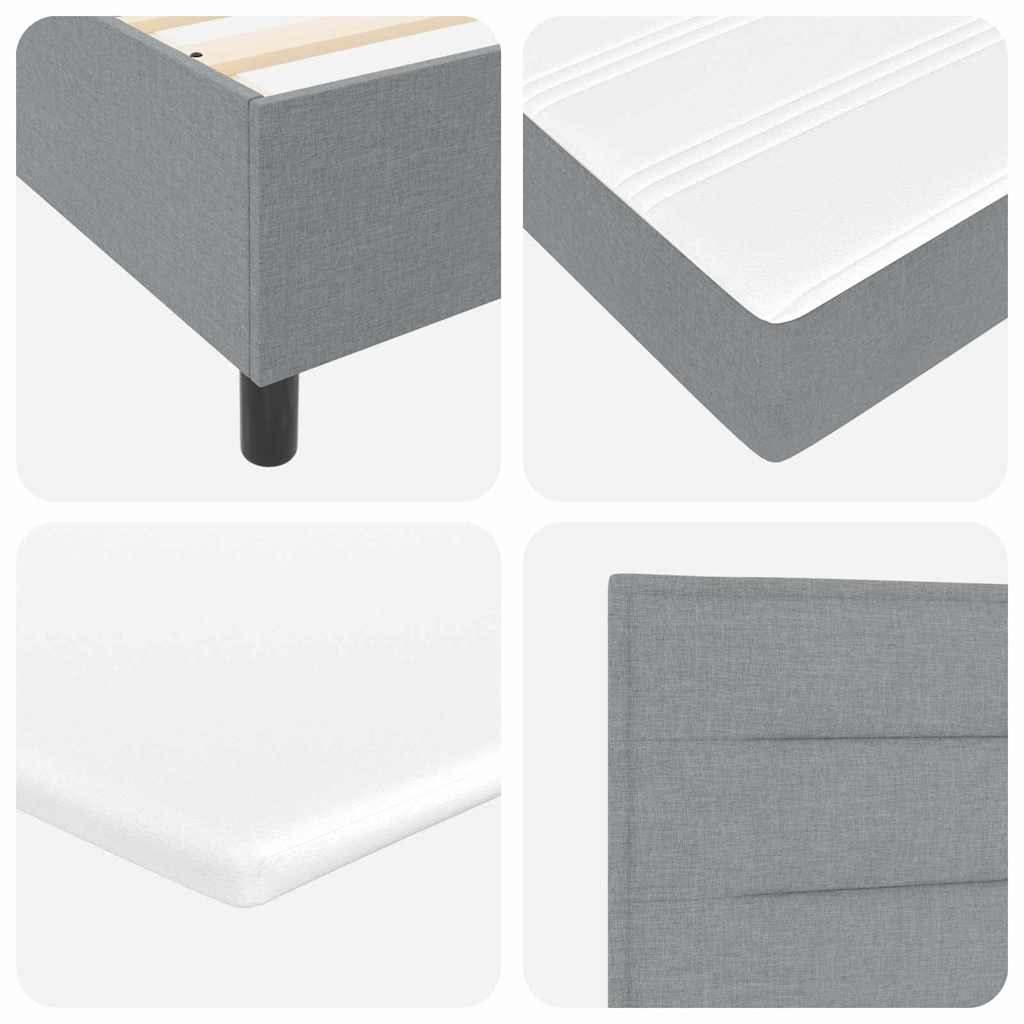 vidaXL Κρεβάτι με ελατήρια Ανοιχτό γκρι 120 x 190 cm ύφασμα