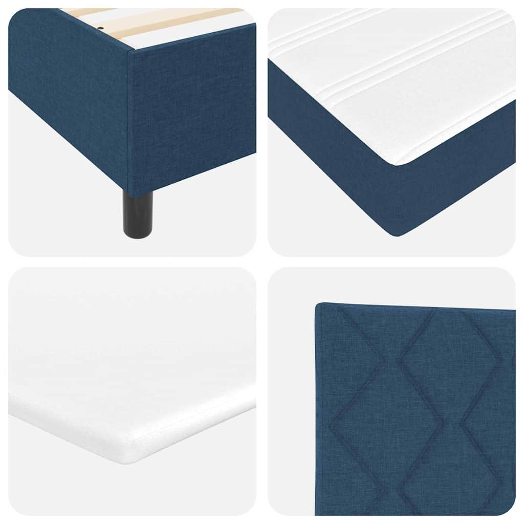 vidaXL Κρεβάτι με ελατήρια με κεφαλάρι Μπλε 100 x 200 cm ύφασμα