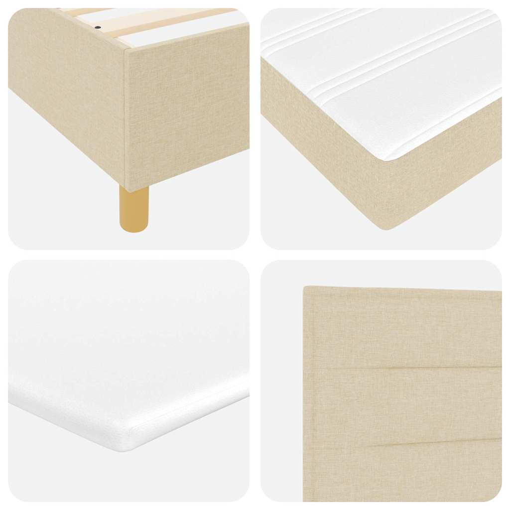 vidaXL Κρεβάτι με ελατήρια με στρώμα Κρεμ 120 x 200 cm ύφασμα