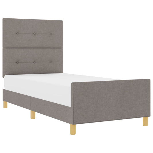 vidaXL Σκελετός Κρεβατιού με κεφαλάρι Taupe 100 x 200 cm ύφασμα