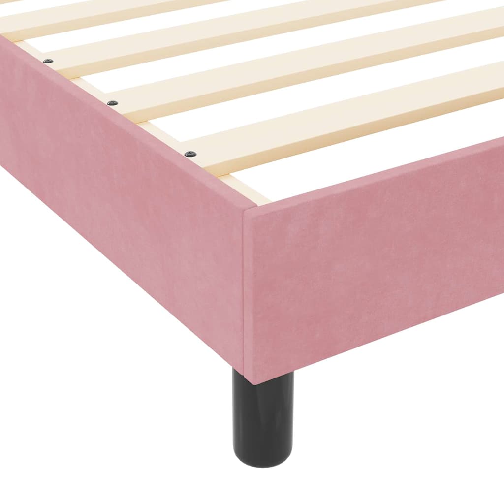 vidaXL Κρεβάτι με ελατήρια με κεφαλάρι Ροζ 120 x 200 cm Βελούδο