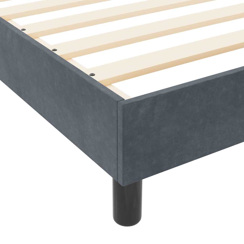 vidaXL Κρεβάτι με ελατήρια Σκούρο γκρι 120 x 200 cm Βελούδο