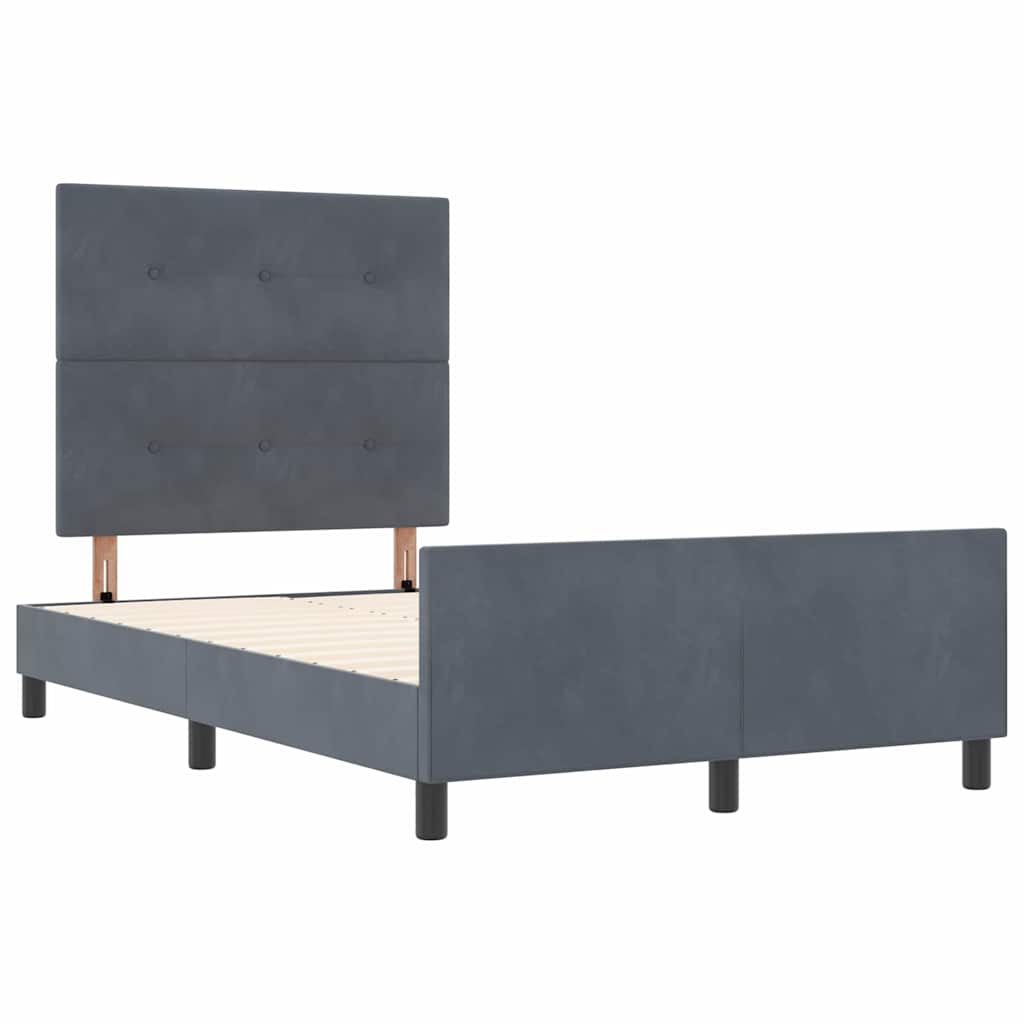 vidaXL Κρεβάτι με ελατήρια Σκούρο γκρι 120 x 200 cm Βελούδο