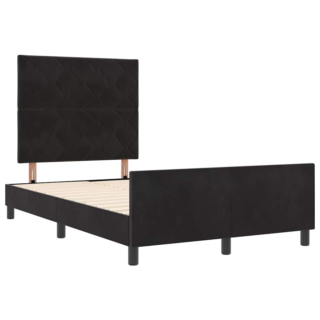 vidaXL Κρεβάτι με ελατήρια με κεφαλάρι Μαύρο 120 x 200 cm Βελούδο