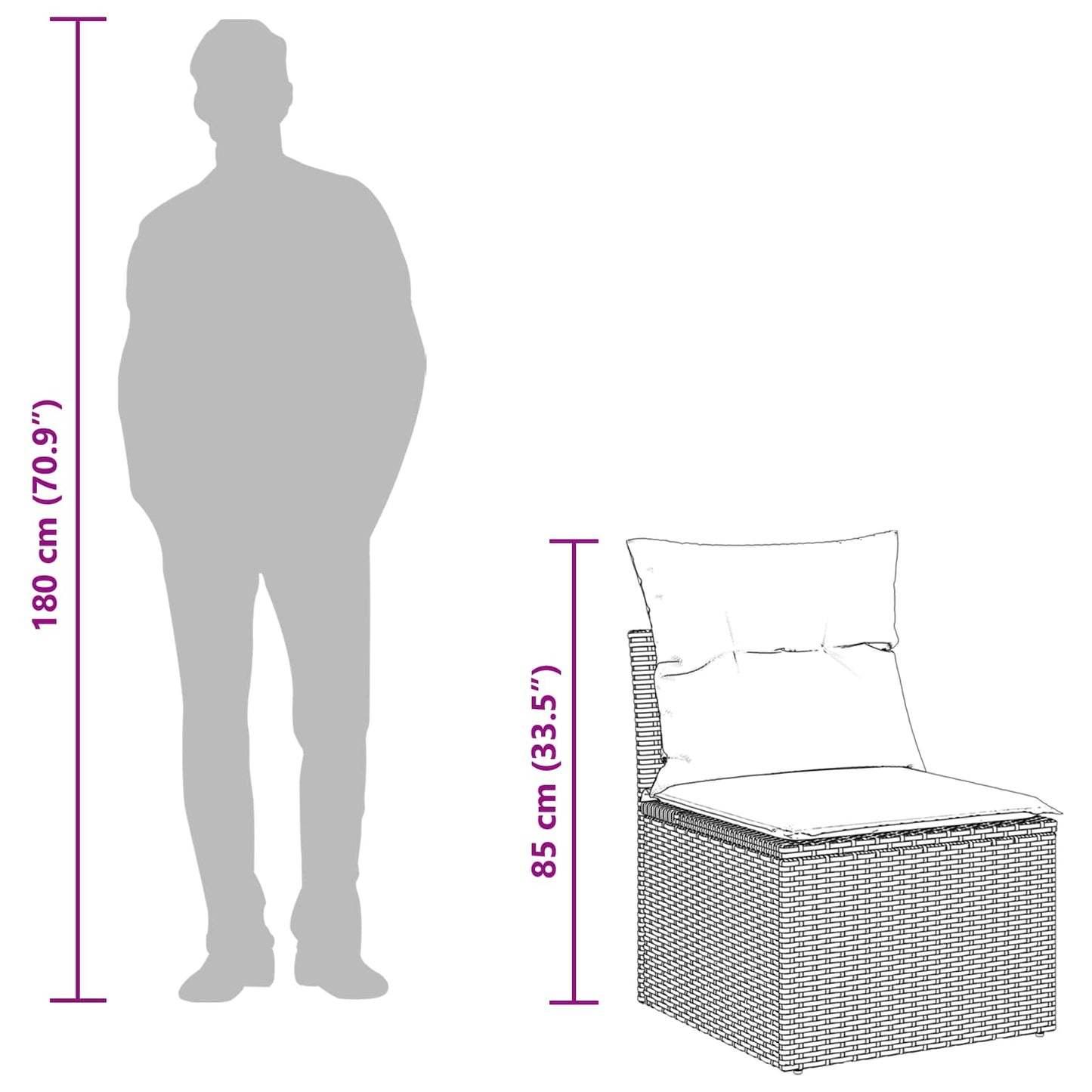 vidaXL Σετ Καναπέ Κήπου 7 pcs Μπεζ και Κρέμα συνθετικό ρατάν