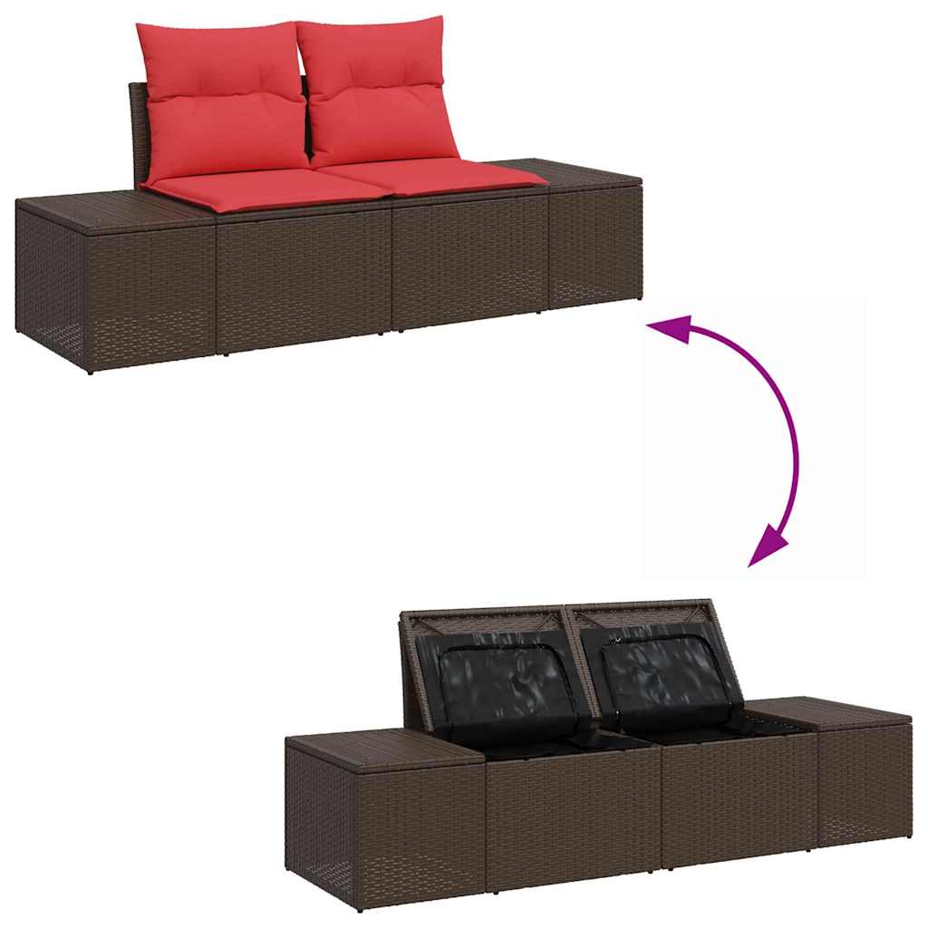 vidaXL Σετ Καναπέ Κήπου 5 τμχ. Καφέ συνθετικό ρατάν