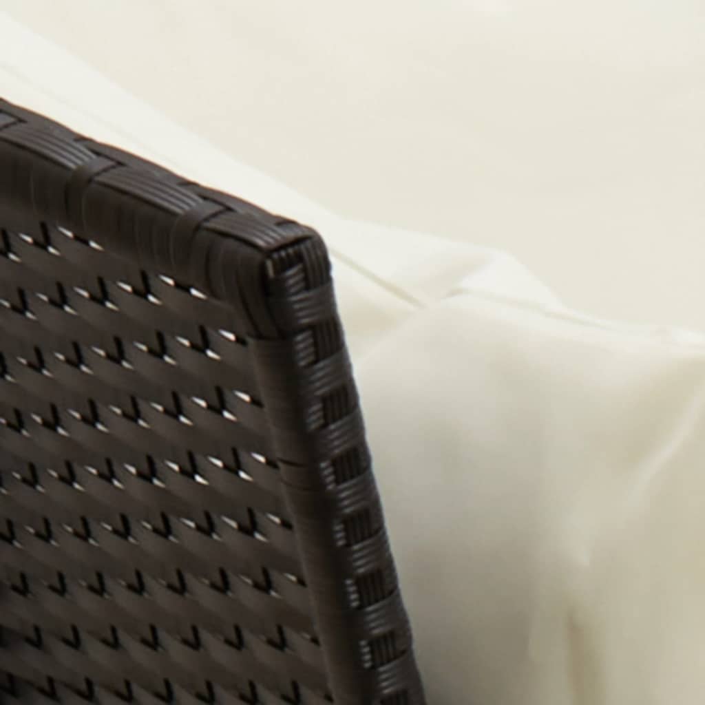 vidaXL Σετ Καναπέ Κήπου 3 Τεμαχίων Μαύρο Συνθετικό Ρατάν με Μαξιλάρια