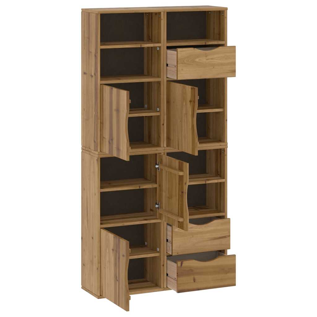 vidaXL Πλαϊνά ντουλάπια 4 τεμ. ODDA 40x24x79 εκ. από Μασίφ Ξύλο Πεύκου
