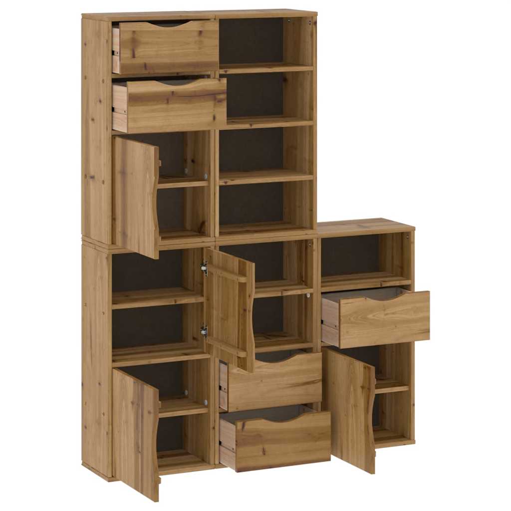 vidaXL Πλαϊνά ντουλάπια 5 τεμ. ODDA 40x24x79 εκ. από Μασίφ Ξύλο Πεύκου