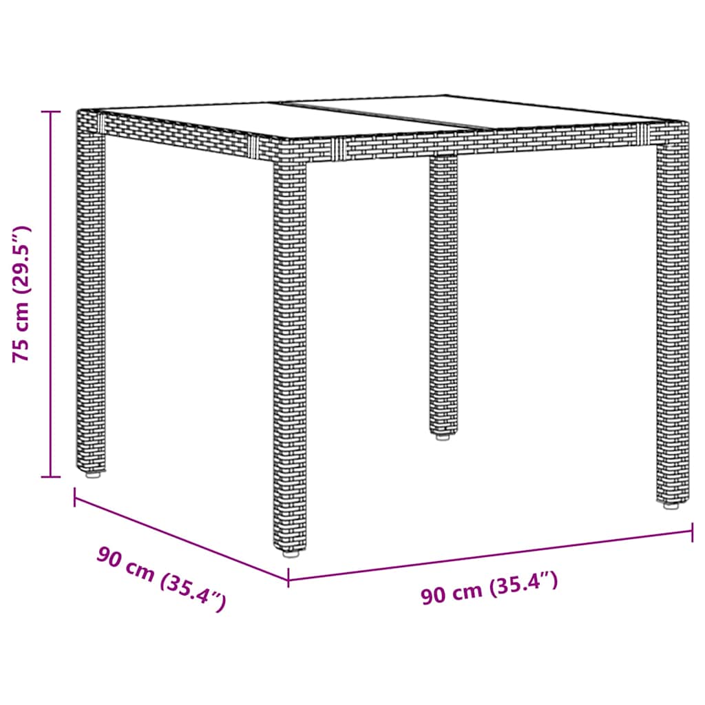Σετ τραπεζαρίας 5 κομματιών vidaXL Γκρι Πολυρατάν