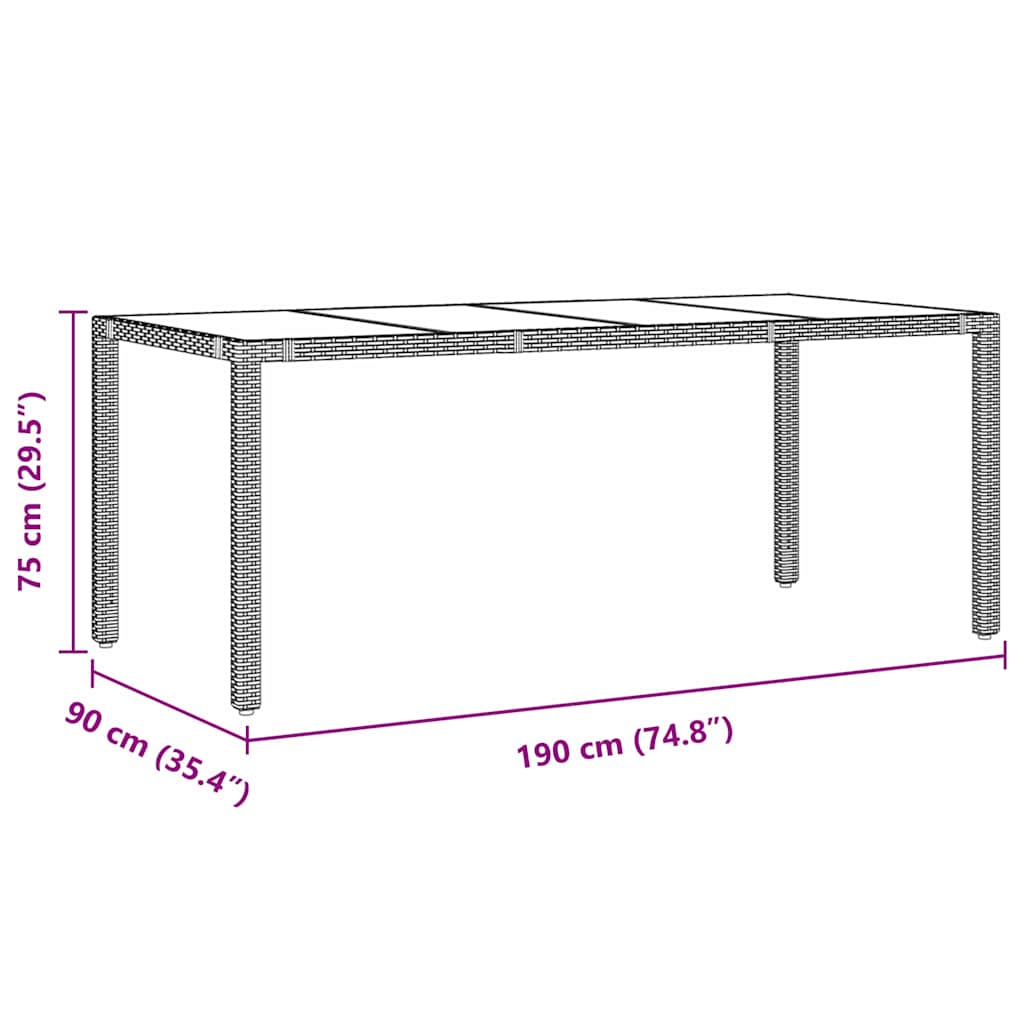 vidaXL Σετ Τραπεζαρίας Κήπου 7 Τεμαχίων Γκρι Πολυ Ρατάν