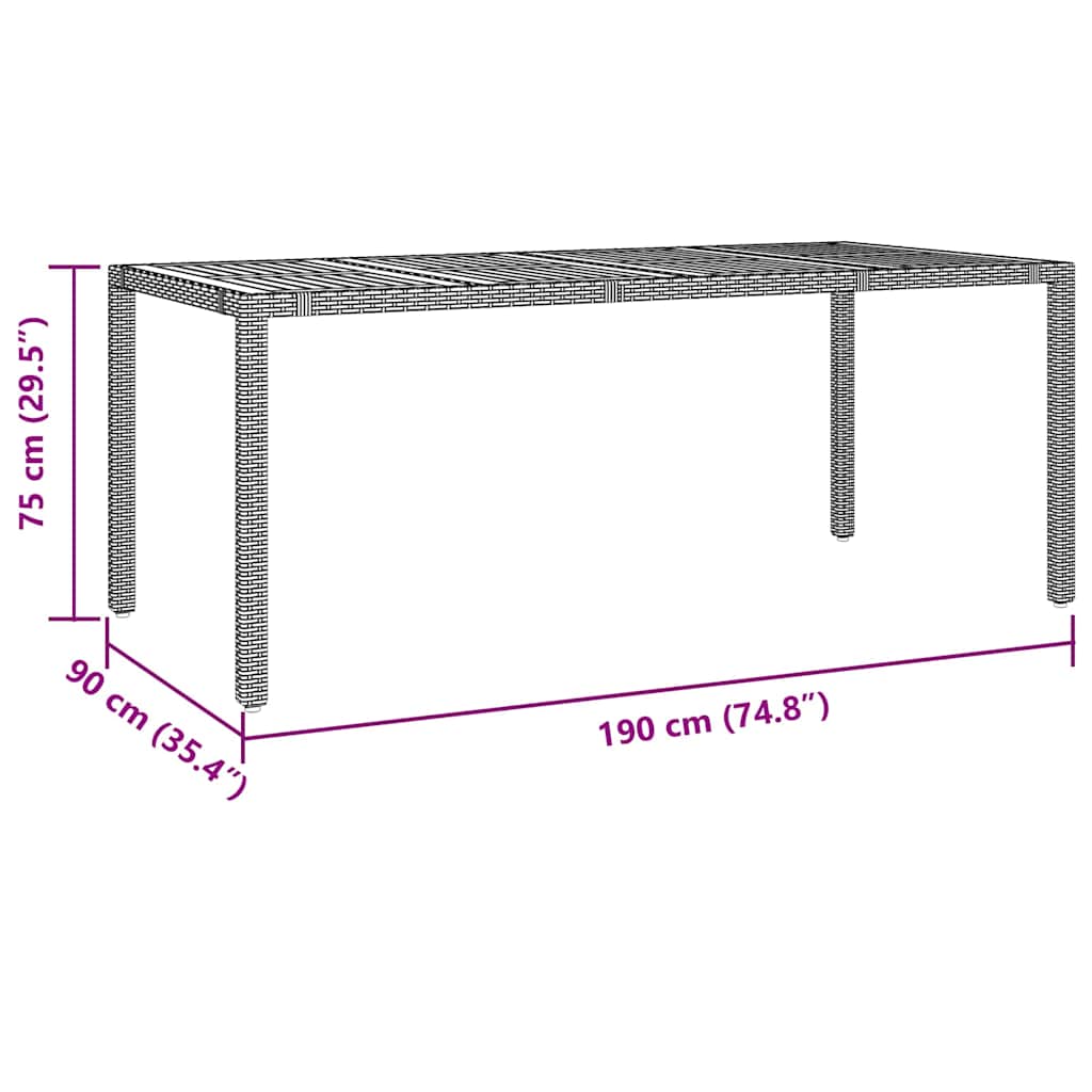 Σετ Τραπεζαρίας Κήπου vidaXL 7 τεμαχίων Μαύρο Πολυ-ρατάν