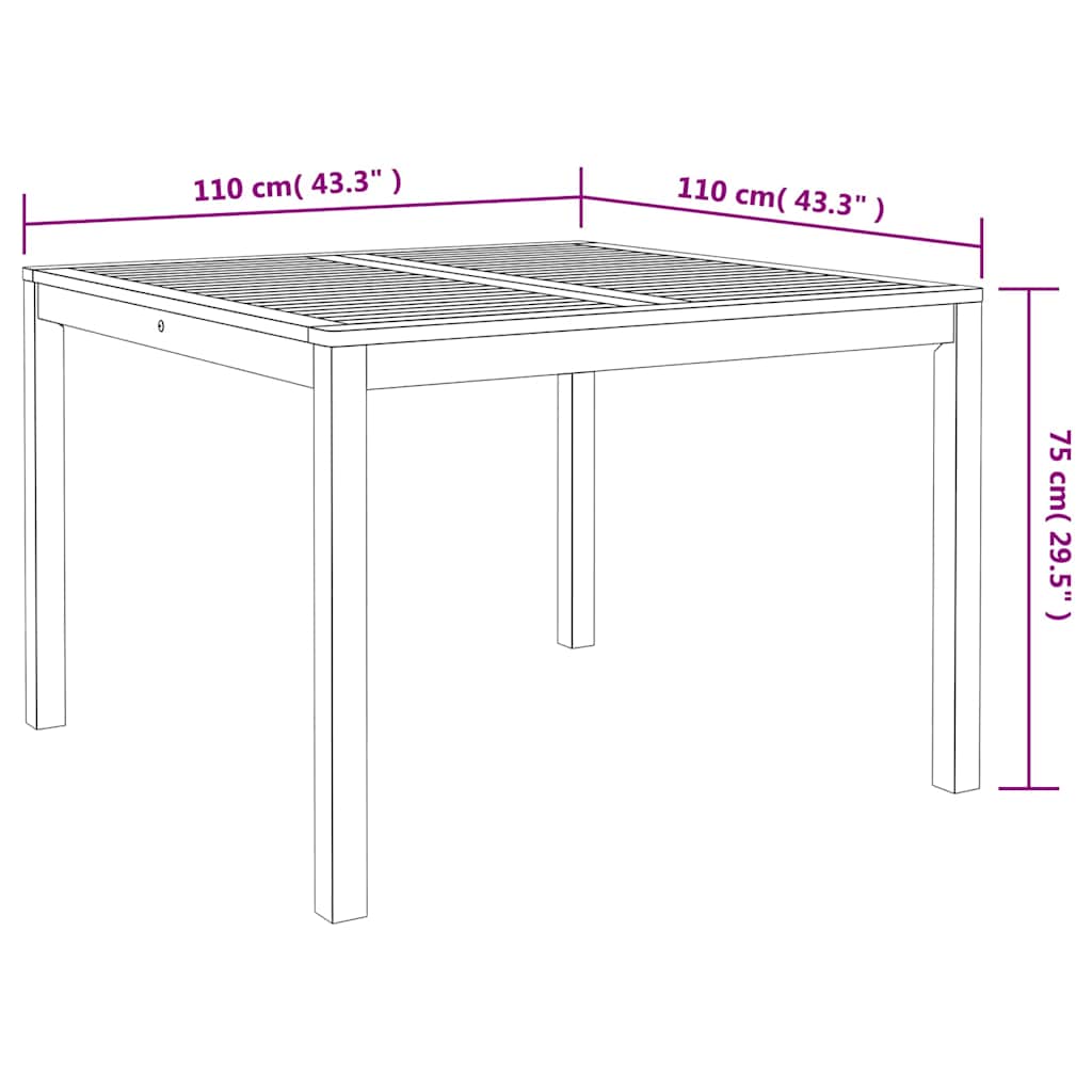 vidaXL Σετ τραπεζαρίας κήπου 5 pcs Μπεζ 110 x 110 x 75 cm