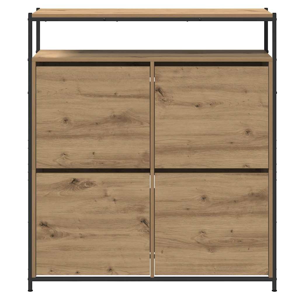 vidaXL Ντουλάπα Παπουτσιών με πόρτα artisan δρυς 100 x 34 x 112 εκ