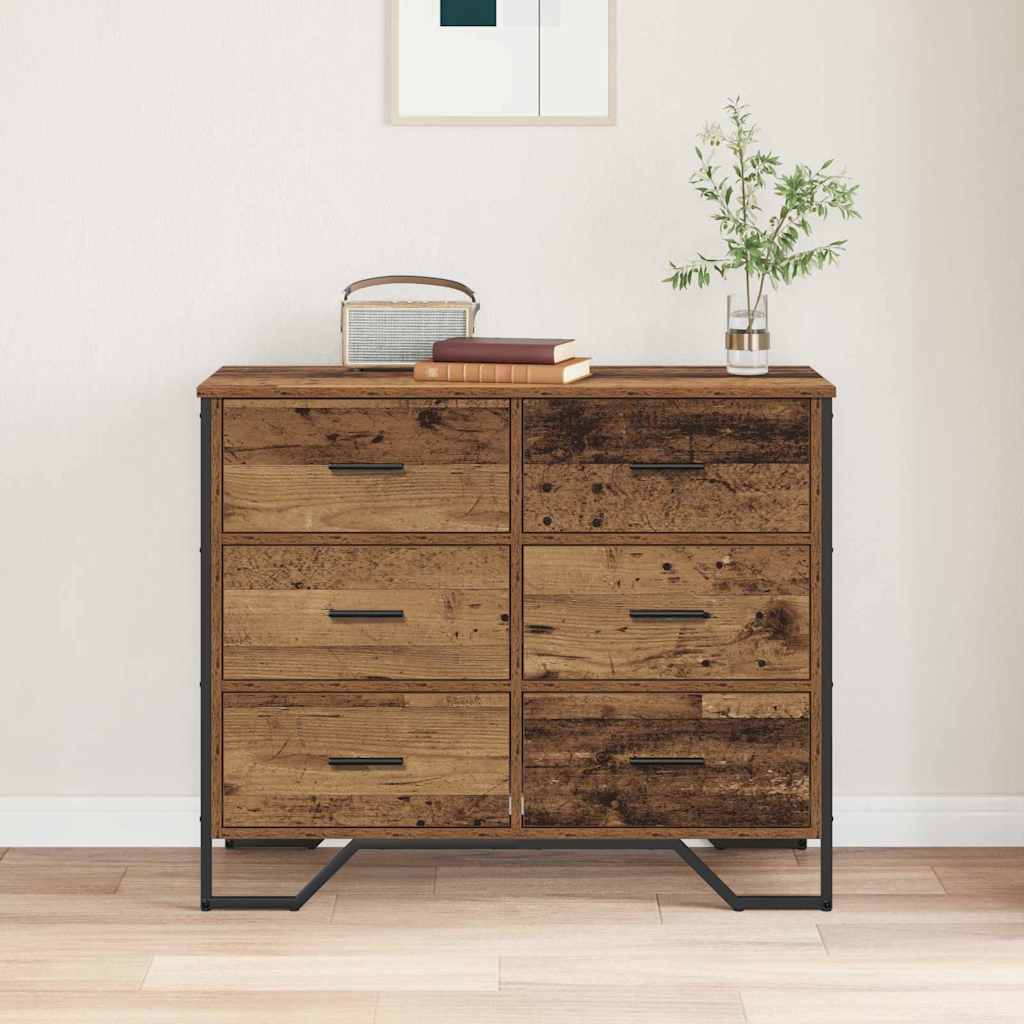 vidaXL Κουτί με Συρτάρια Παλιού Ξύλου 91x35.5x74.5 εκ Επεξεργασμένο Ξύλο
