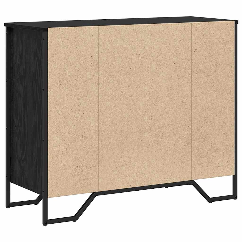 vidaXL Κομοδίνο Μαύρης Βελανιδιάς 91x35.5x74.5 εκ Επεξεργασμένο Ξύλο