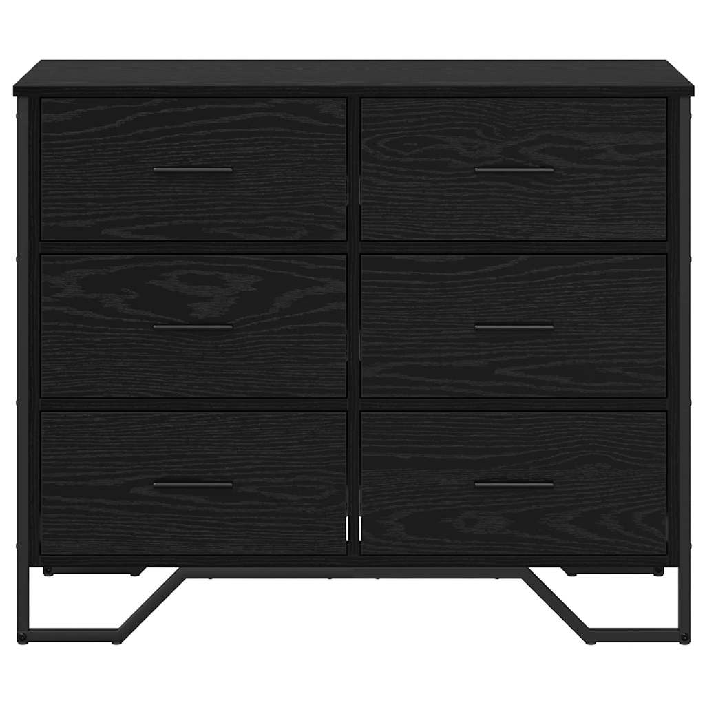 vidaXL Κομοδίνο Μαύρης Βελανιδιάς 91x35.5x74.5 εκ Επεξεργασμένο Ξύλο
