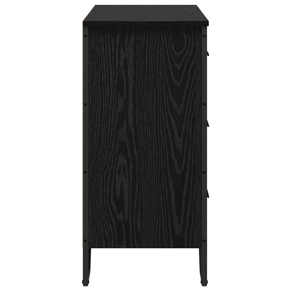 vidaXL Κομοδίνο Μαύρης Βελανιδιάς 91x35.5x74.5 εκ Επεξεργασμένο Ξύλο