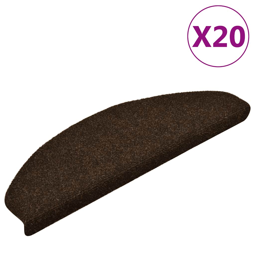 vidaXL Πατάκια Σκάλας Αυτοκόλλητα 20 τεμ. Καφέ 65x21x4 εκ.