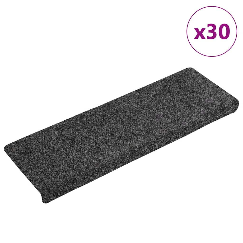 vidaXL Πατάκια Σκάλας Αυτοκόλλητα 30 τεμ. Γκρι 65x21x4 εκ.