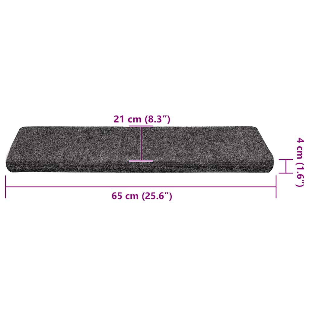 vidaXL Πατάκια Σκάλας Αυτοκόλλητα 30 τεμ. Γκρι 65x21x4 εκ.