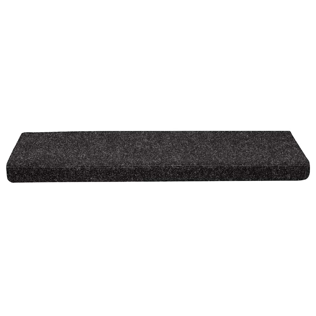 vidaXL Αυτοκόλλητα Πατάκια Σκαλιών 30 τεμ. 65x21x4 εκ. Μαύρα Ορθογώνια Άκρα