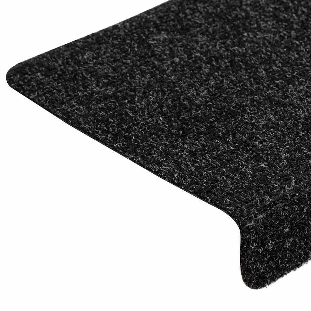 vidaXL Αυτοκόλλητα Πατάκια Σκαλιών 30 τεμ. 65x21x4 εκ. Μαύρα Ορθογώνια Άκρα