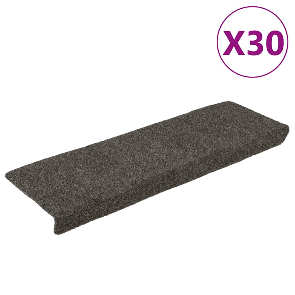 vidaXL Πατάκια Σκάλας Αυτοκόλλητα 30 τεμ. Ανθρακί 65x21x4 εκ.