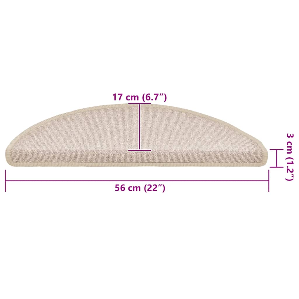 vidaXL Στρώματα για σκάλες 30 τεμάχια Taupe 56x17x3 cm
