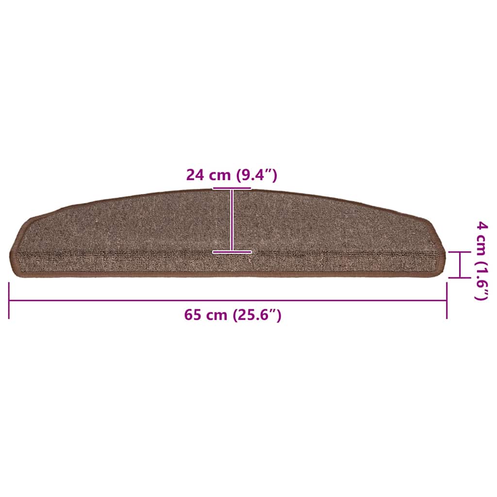 vidaXL Πατάκια για σκάλες 30 τεμάχια Καφέ καφέ 65x24x4 cm