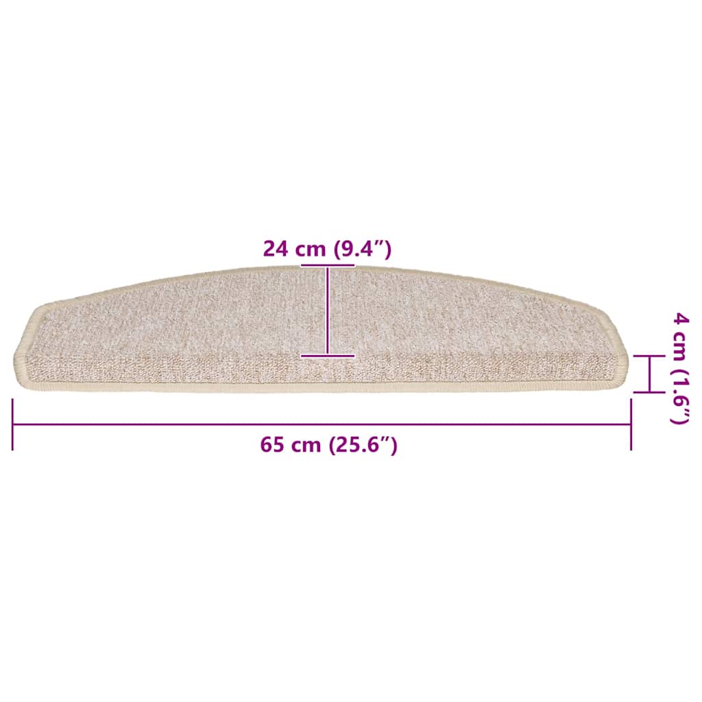 vidaXL Πατάκια για σκάλες 30 τεμάχια Taupe 65x24x4 cm