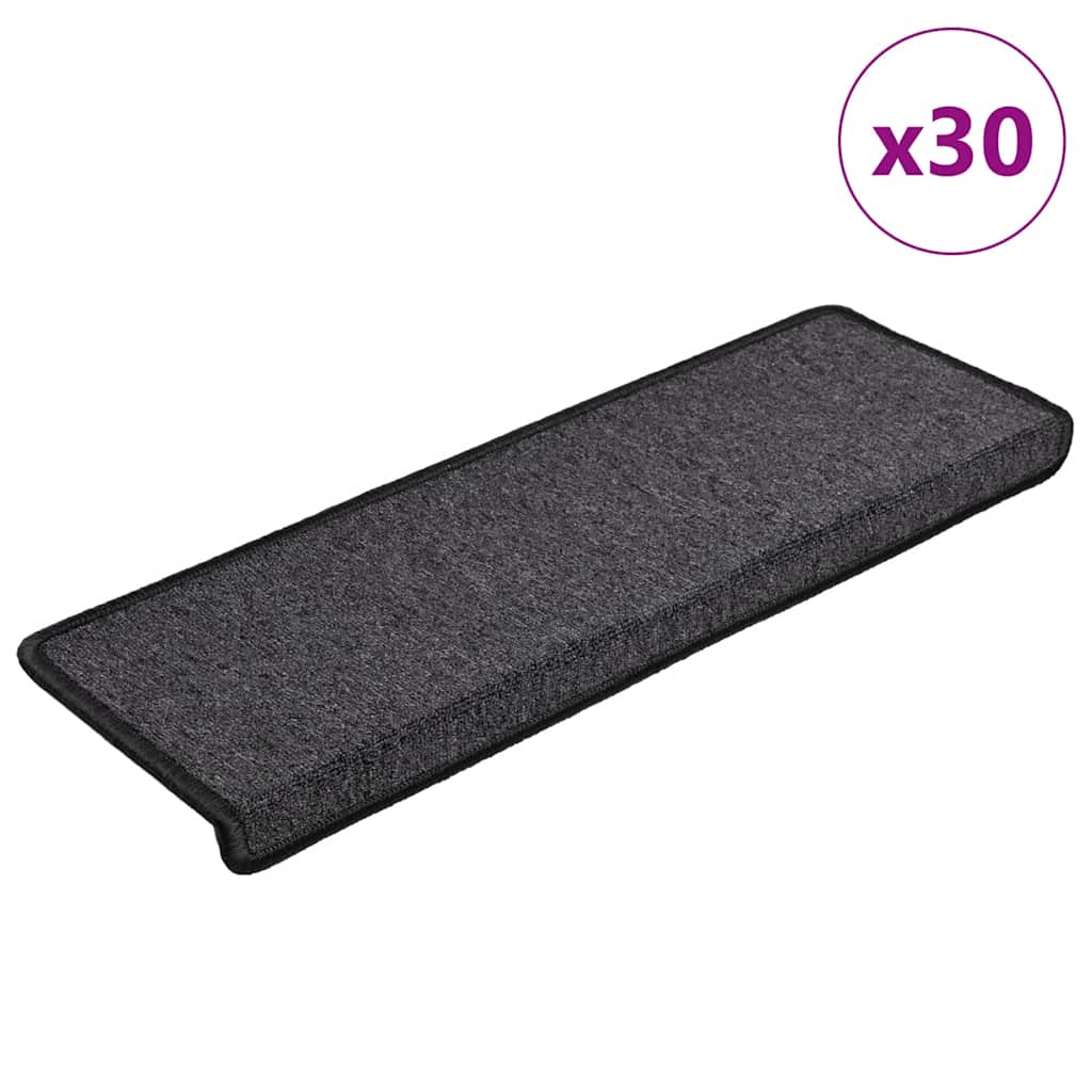 vidaXL Πατάκια για σκάλες 30 τεμ. 65x21x4 cm Ανθρακί