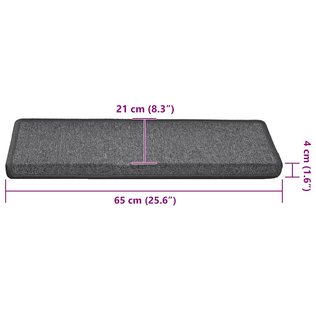 vidaXL Πατάκια για σκάλες 30 τεμάχια 65x21x4 εκ. Σκούρο γκρι