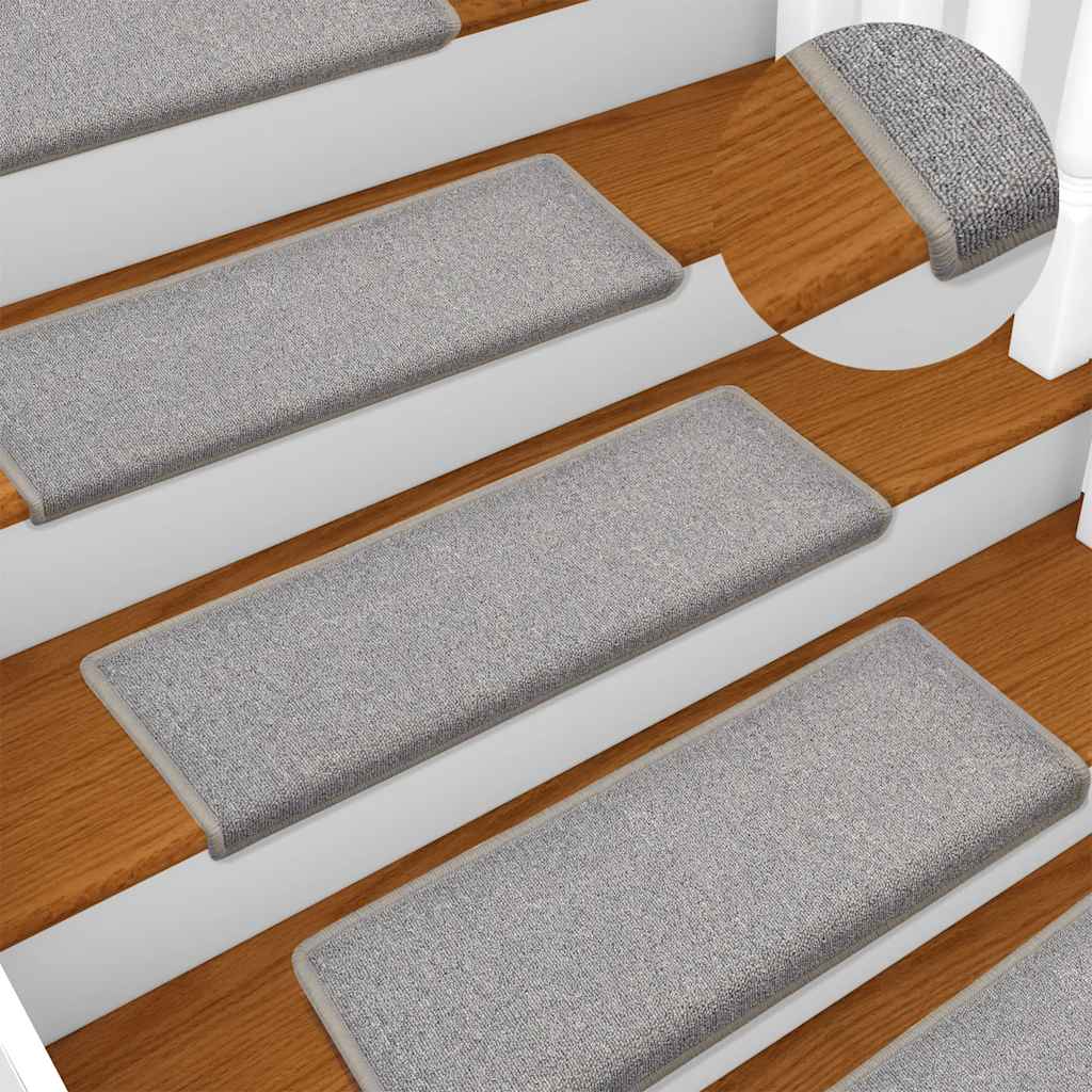vidaXL Πατάκια Σκαλοπάτια 30 τεμ. Ανοιχτό Γκρι 65x21x4 εκ. με Ορθογώνια Άκρη