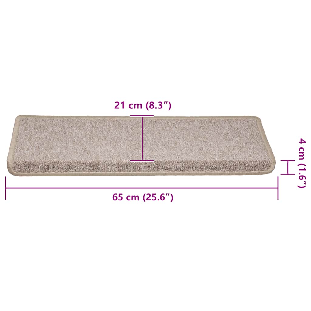 vidaXL Πατάκια Σκάλας 30 τεμ. Taupe 65x21x4 εκ.