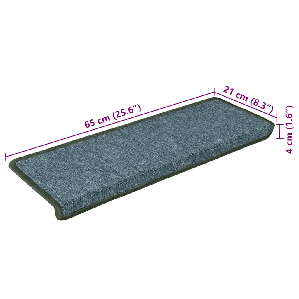 vidaXL Πατάκια Σκάλας 30 τεμ. Πράσινο 65 x 21 x 4 εκ.