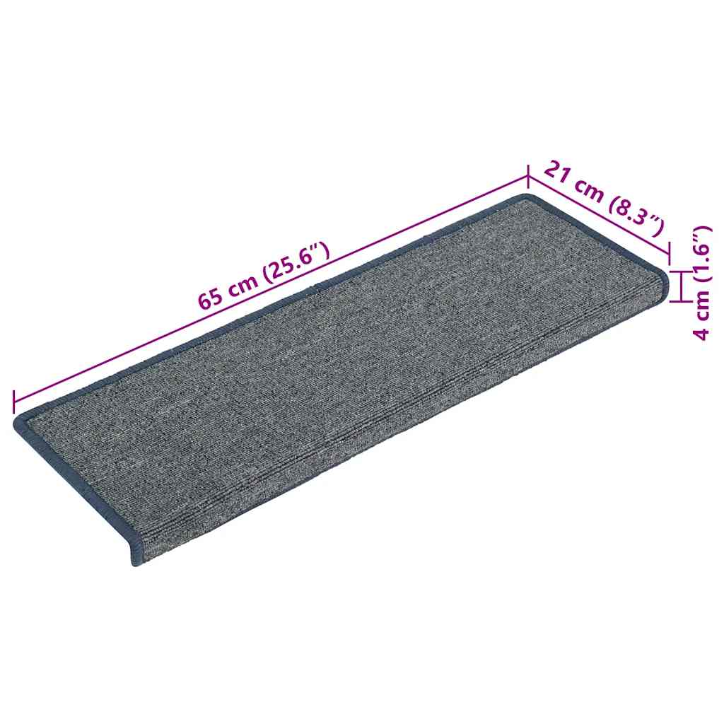 vidaXL Πατάκια Σκάλας 30 τεμ. Μωβ και Μπλε 65 x 21 x 4 εκ.