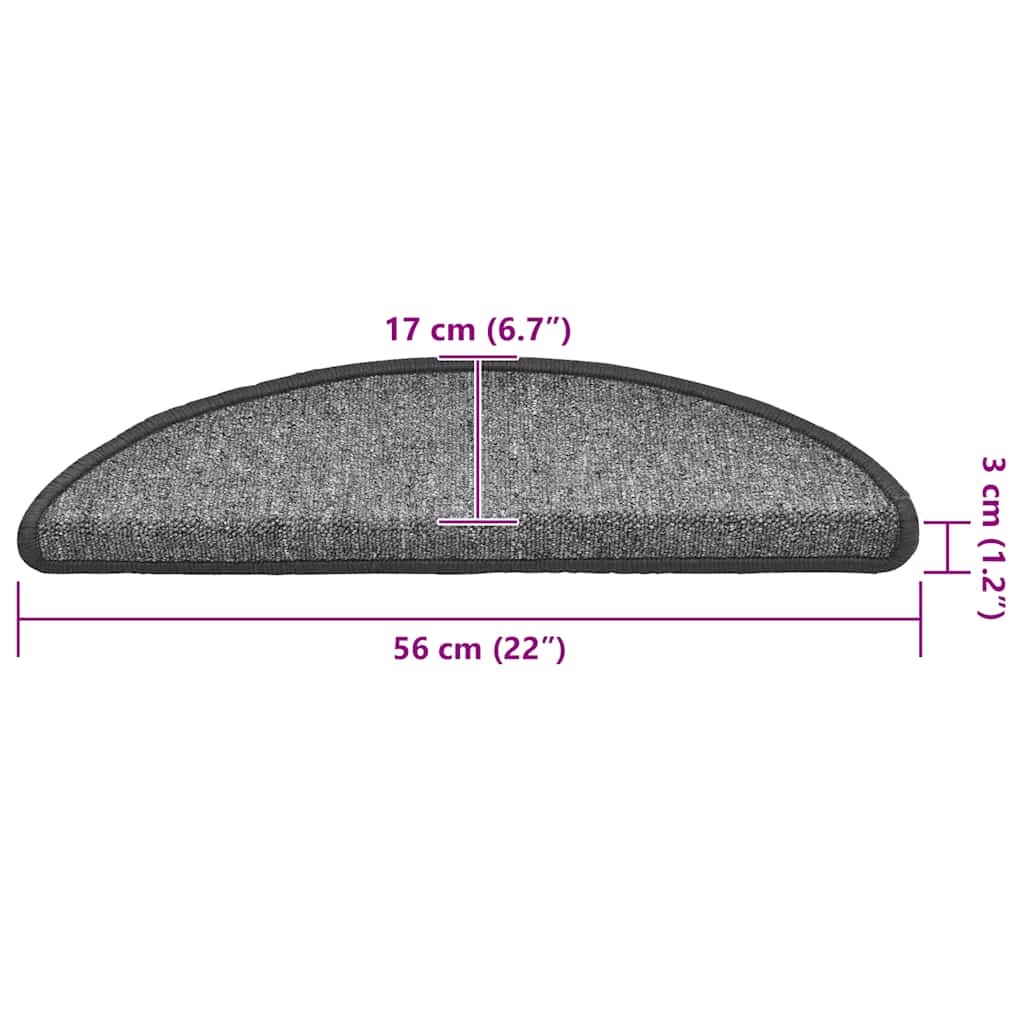 vidaXL Αυτοκόλλητα Ματ Σκαλοπατιών 20 τεμ. 56 x 17 x 3 cm Σκούρο Γκρι