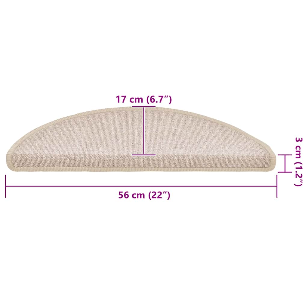 vidaXL Πατάκια Σκάλας 20 τεμ. Taupe 56x17x3 εκ.