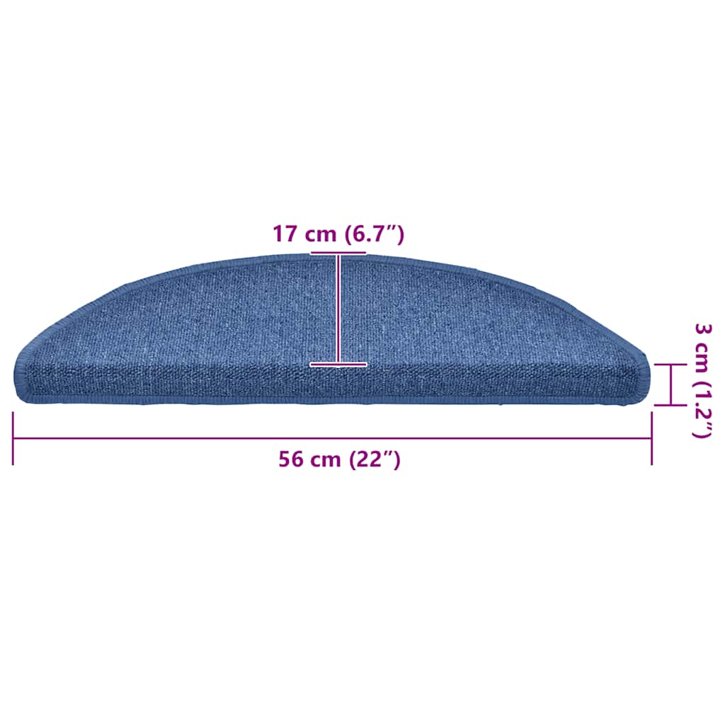 vidaXL Αυτοκόλλητα Ματ Σκαλοπατιών 20 τεμ. 56 x 17 x 3 cm Μπλε