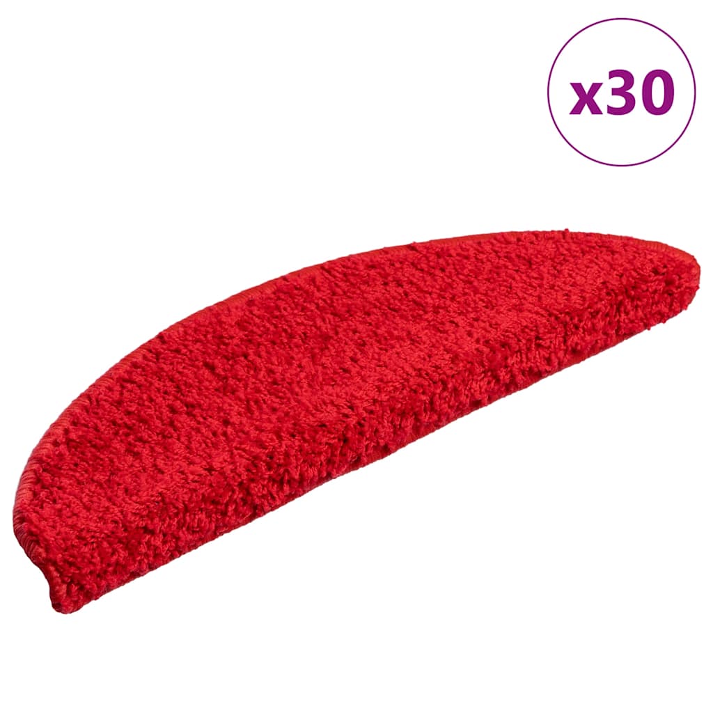 vidaXL Πατάκια για σκάλες 30 τεμάχια Κόκκινο 56x17x3 εκ.