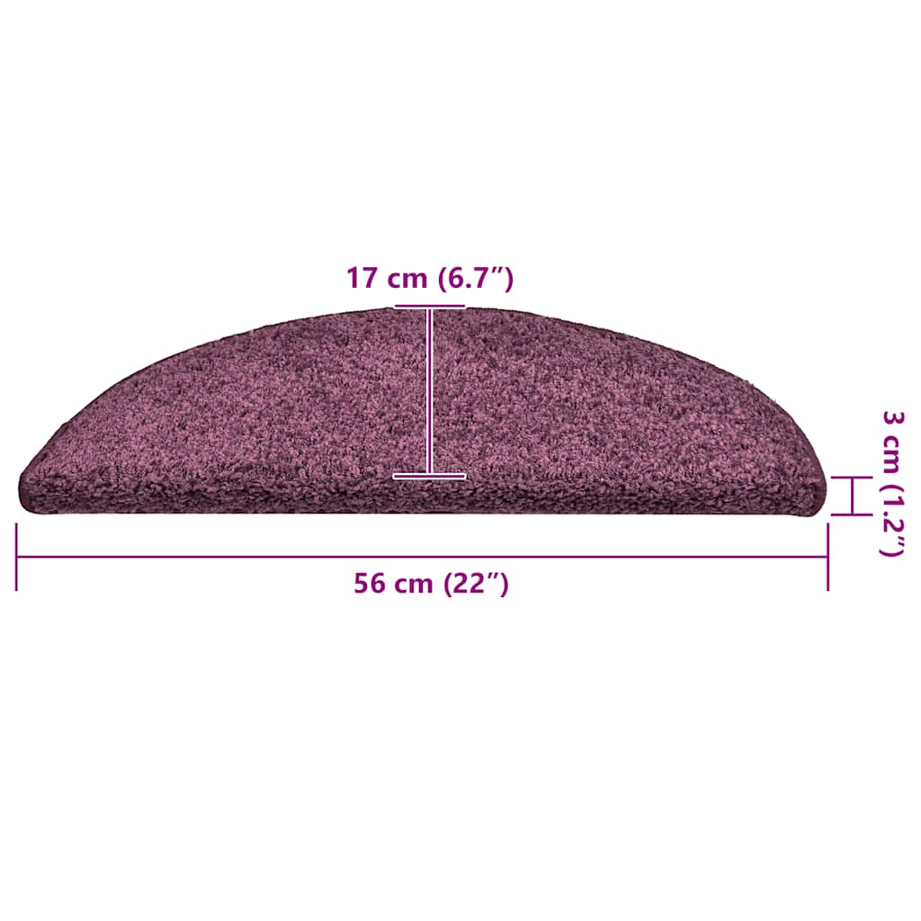 vidaXL Πατάκια για σκάλες 30 τεμάχια Σκούρο Μοβ 56x17x3 εκ.