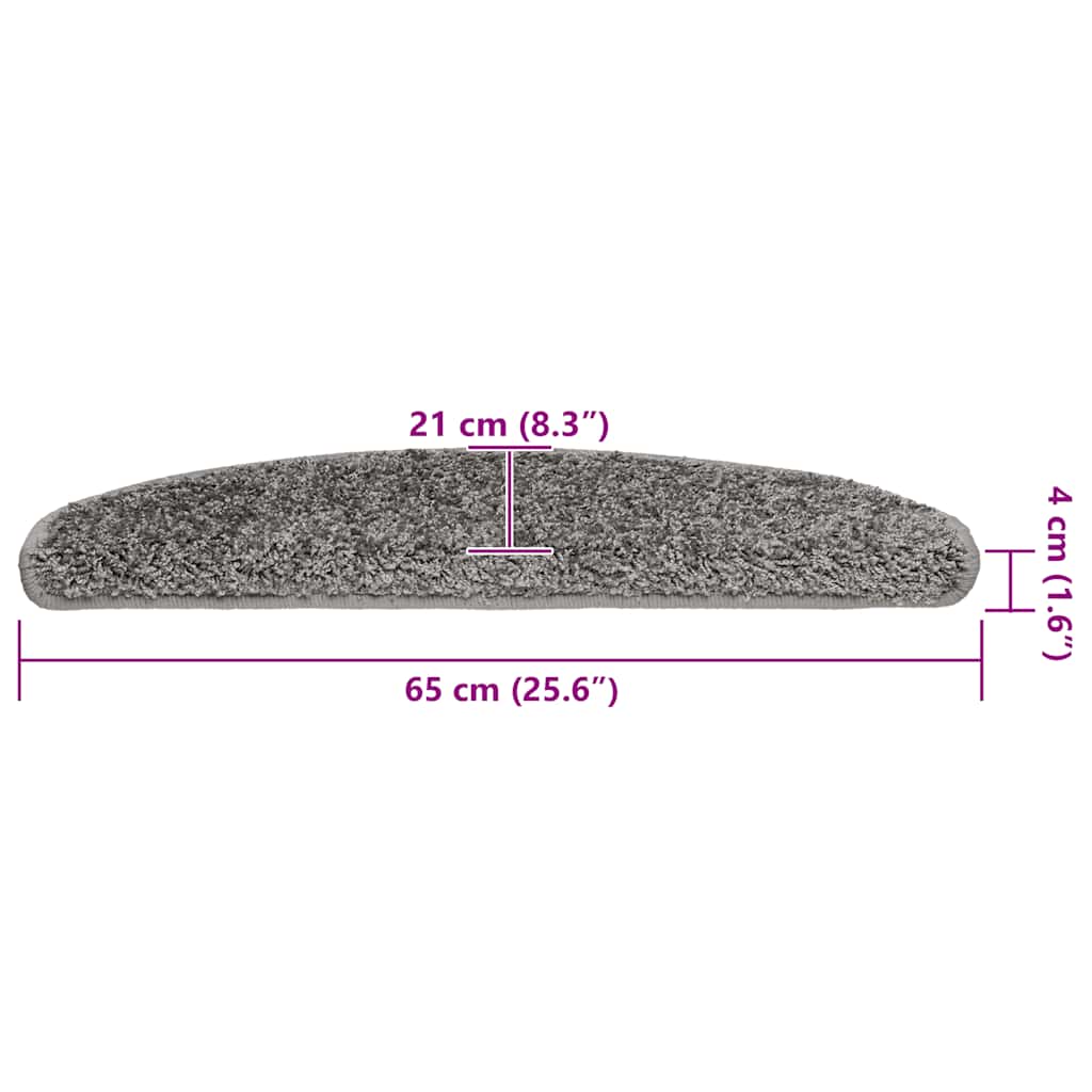 vidaXL Πατάκια για σκάλες 30 τεμάχια Γκρι 65x21x4 cm