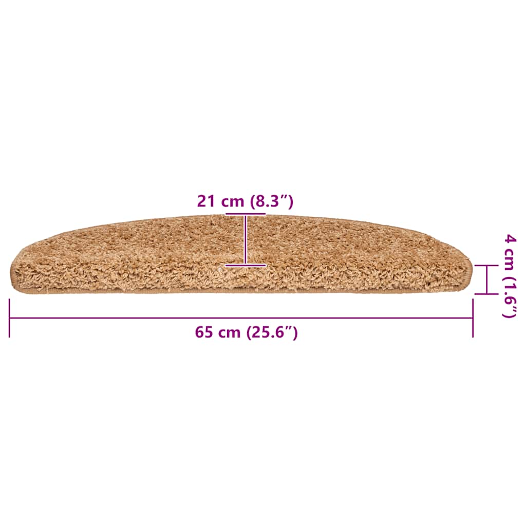 vidaXL Πατάκια για σκάλες 30 τεμ Μπεζ 65x21x4 cm